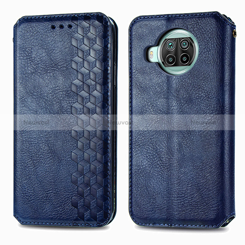 Leather Case Stands Flip Cover Holder S01D for Xiaomi Mi 10T Lite 5G Blue