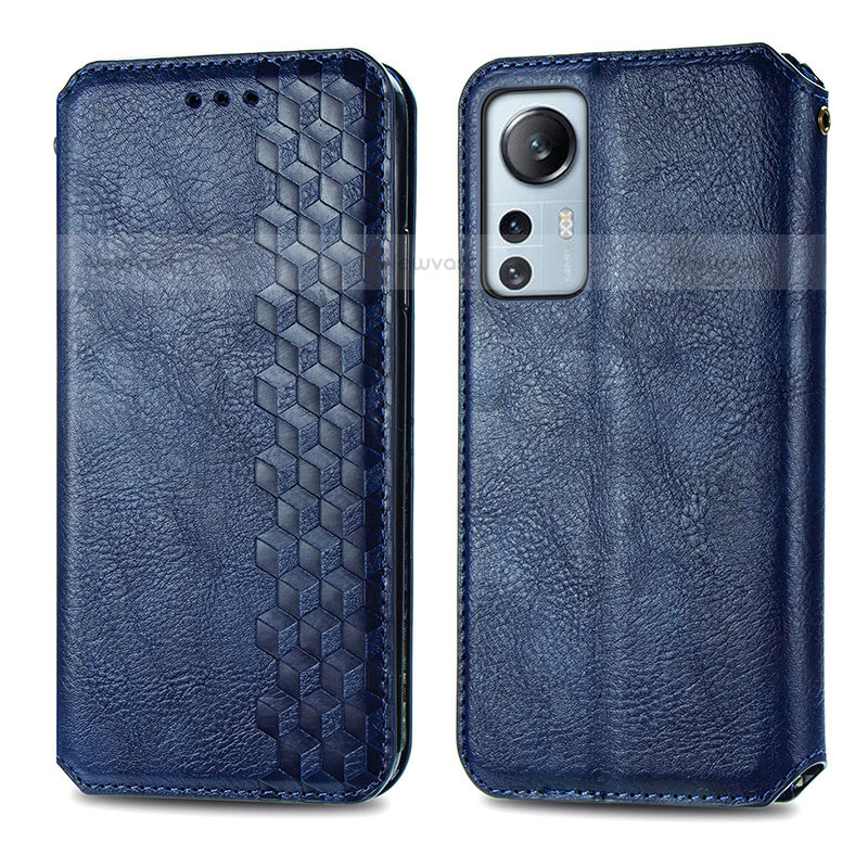 Leather Case Stands Flip Cover Holder S01D for Xiaomi Mi 12S Pro 5G Blue