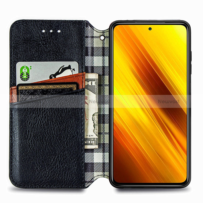 Leather Case Stands Flip Cover Holder S01D for Xiaomi Poco X3 NFC