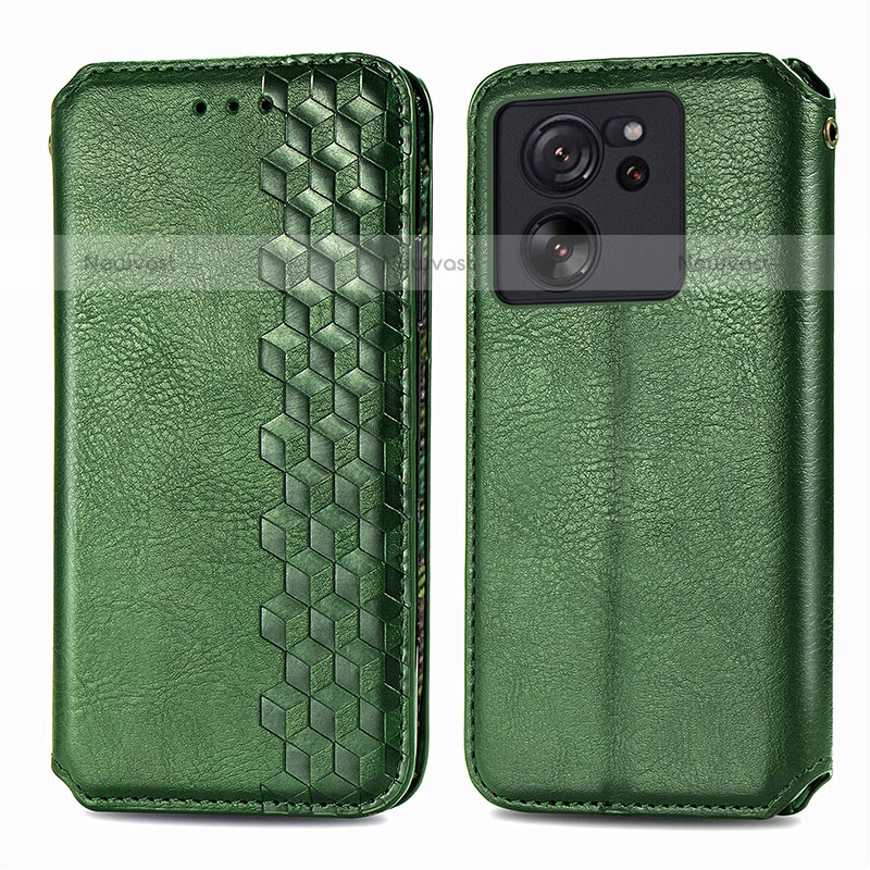 Leather Case Stands Flip Cover Holder S01D for Xiaomi Redmi K60 Ultra 5G Green