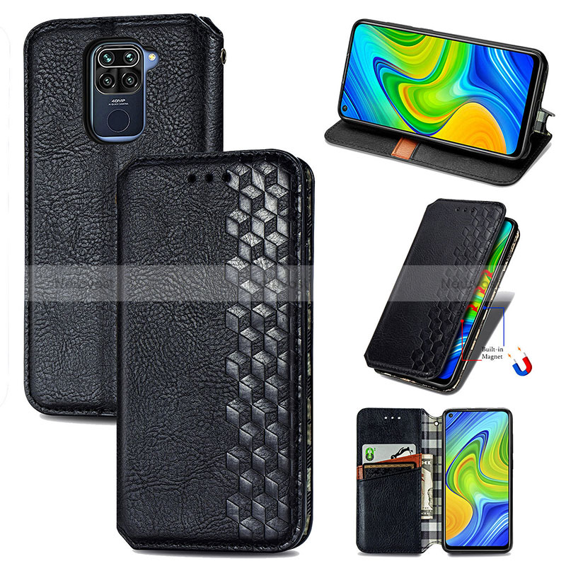 Leather Case Stands Flip Cover Holder S01D for Xiaomi Redmi Note 9