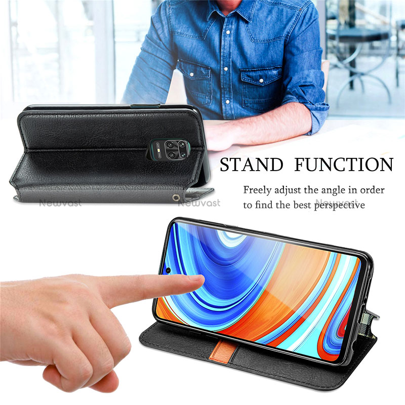 Leather Case Stands Flip Cover Holder S01D for Xiaomi Redmi Note 9 Pro