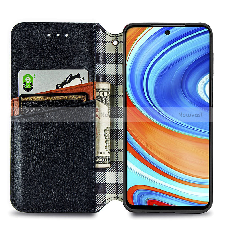 Leather Case Stands Flip Cover Holder S01D for Xiaomi Redmi Note 9 Pro