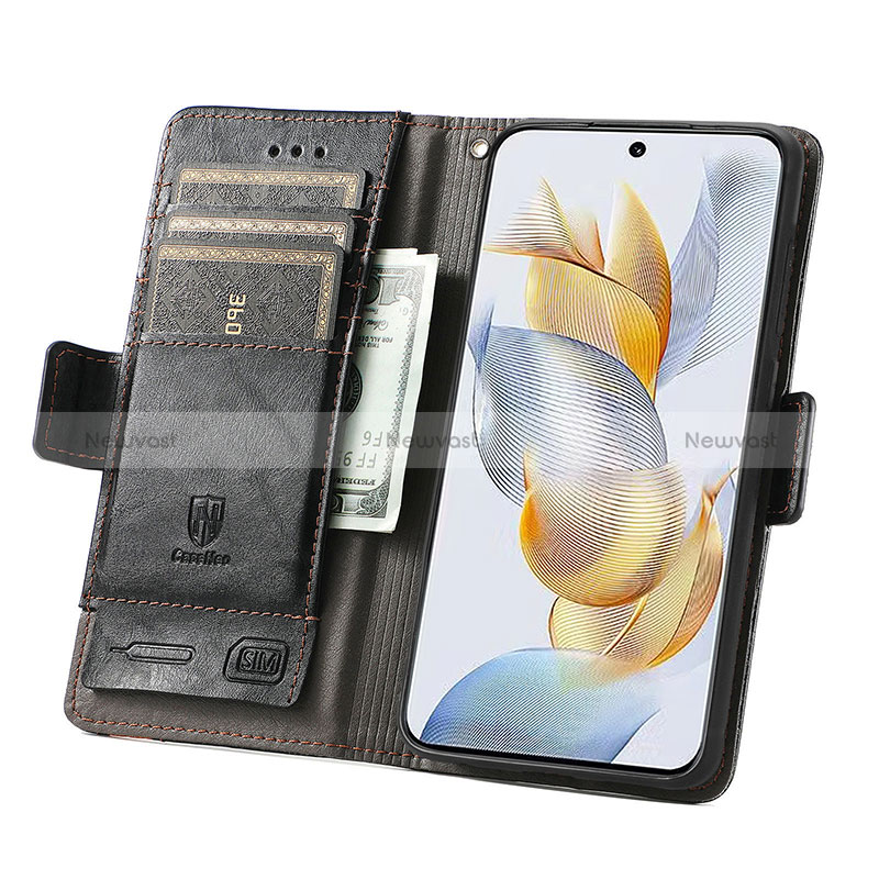 Leather Case Stands Flip Cover Holder S02D for Huawei Honor 90 5G