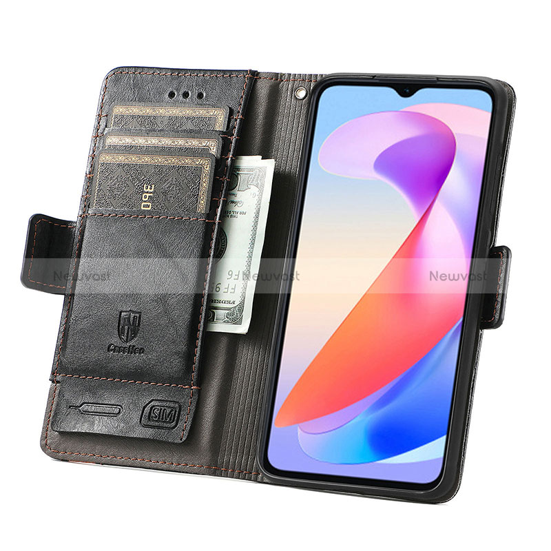 Leather Case Stands Flip Cover Holder S02D for Huawei Honor X6a