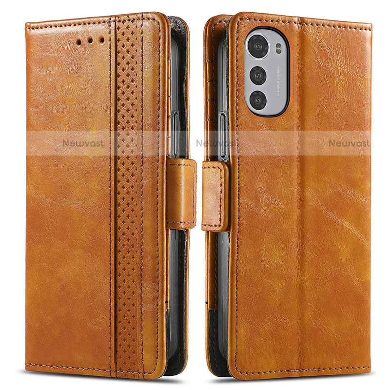 Leather Case Stands Flip Cover Holder S02D for Motorola Moto E32