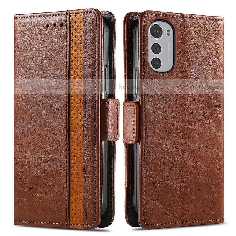 Leather Case Stands Flip Cover Holder S02D for Motorola Moto E32s