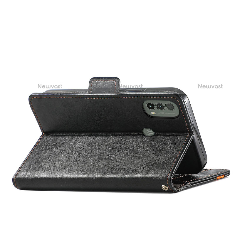 Leather Case Stands Flip Cover Holder S02D for Motorola Moto E40