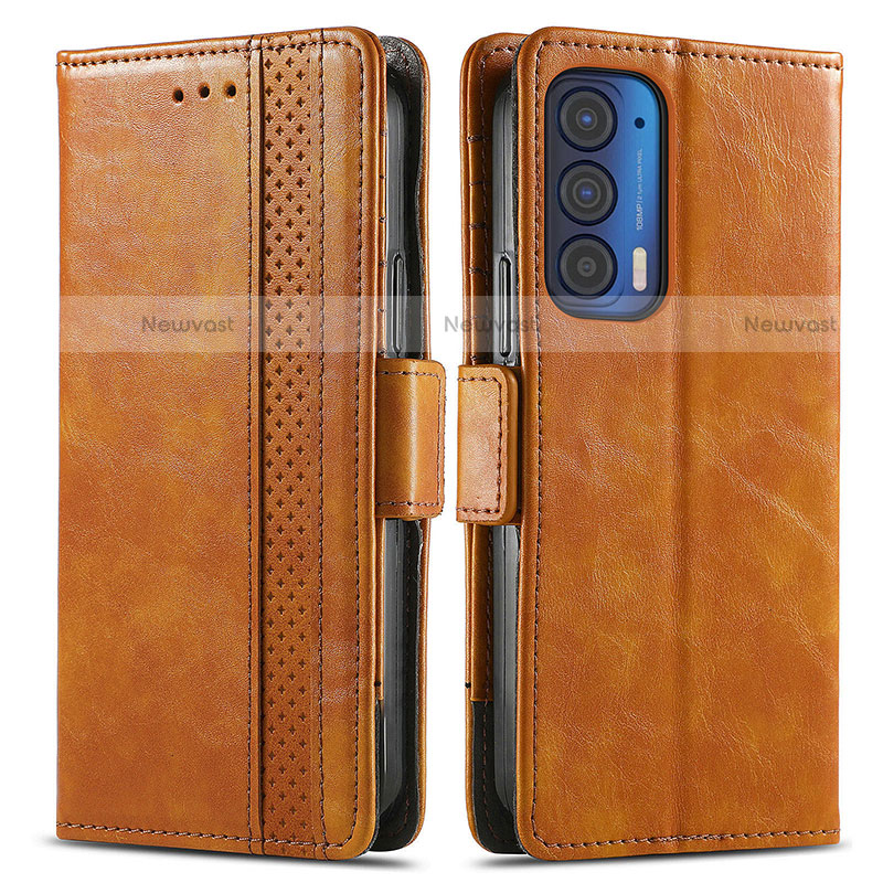 Leather Case Stands Flip Cover Holder S02D for Motorola Moto Edge (2021) 5G