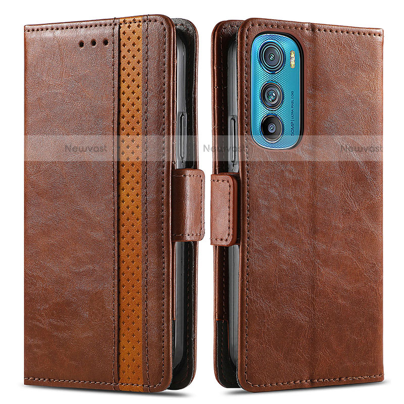 Leather Case Stands Flip Cover Holder S02D for Motorola Moto Edge 30 5G