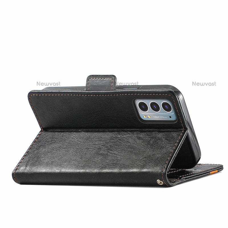 Leather Case Stands Flip Cover Holder S02D for Motorola Moto Edge Lite 5G