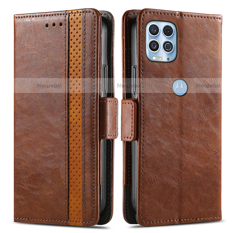 Leather Case Stands Flip Cover Holder S02D for Motorola Moto Edge S 5G