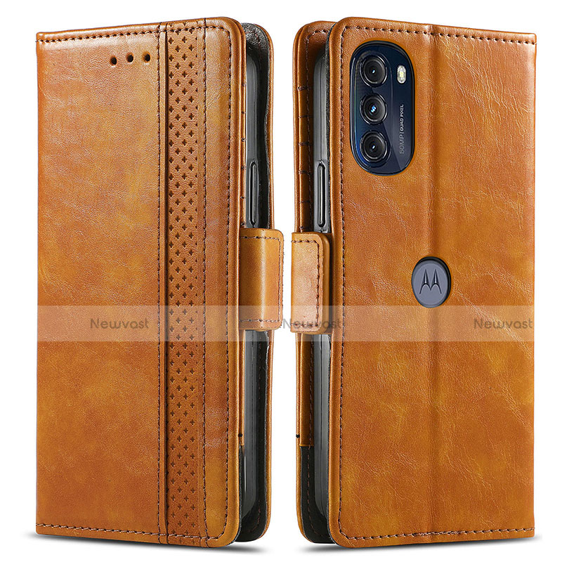 Leather Case Stands Flip Cover Holder S02D for Motorola Moto G 5G (2022)