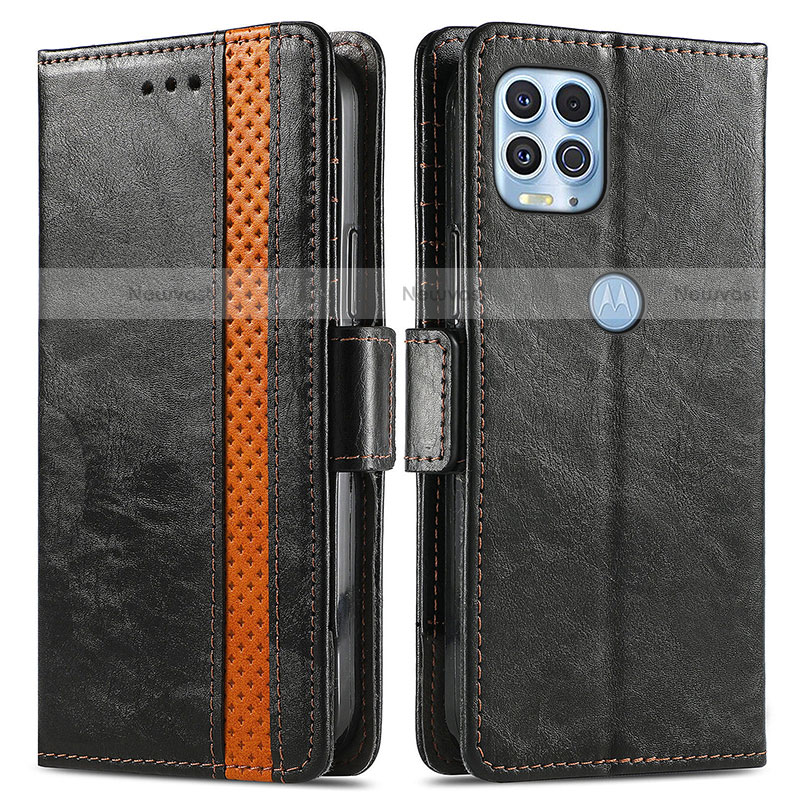 Leather Case Stands Flip Cover Holder S02D for Motorola Moto G100 5G