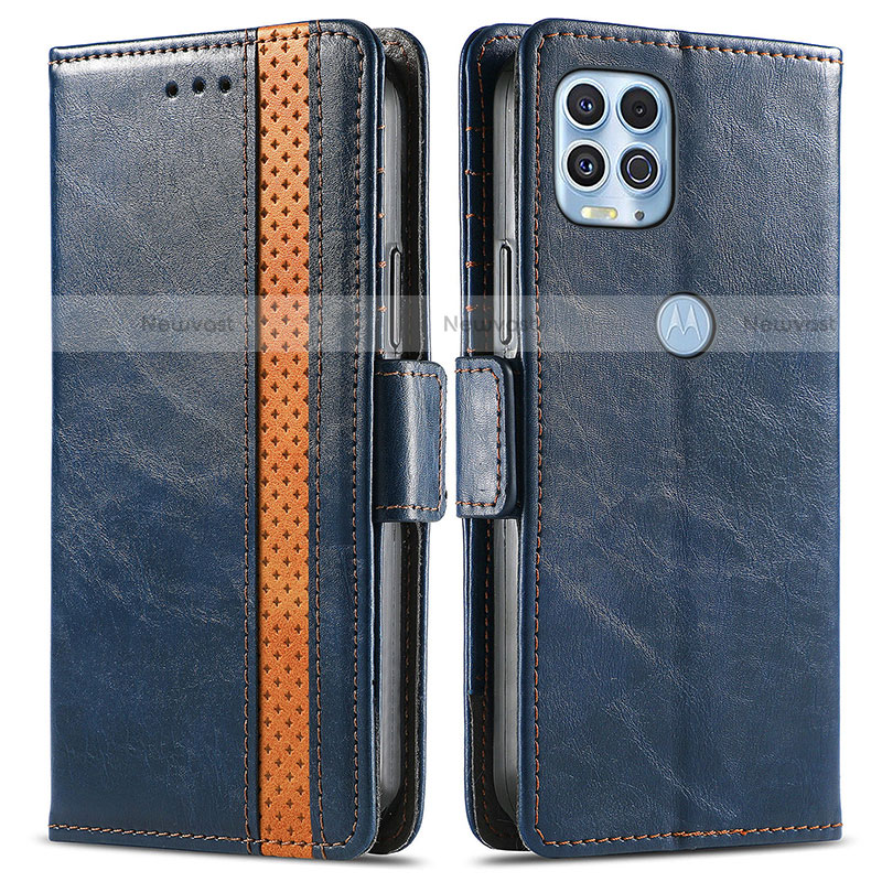 Leather Case Stands Flip Cover Holder S02D for Motorola Moto G100 5G