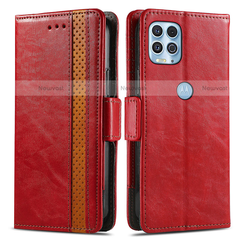 Leather Case Stands Flip Cover Holder S02D for Motorola Moto G100 5G