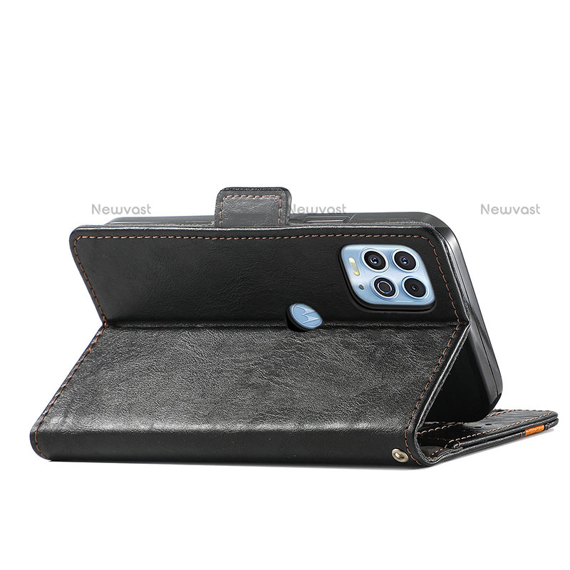 Leather Case Stands Flip Cover Holder S02D for Motorola Moto G100 5G