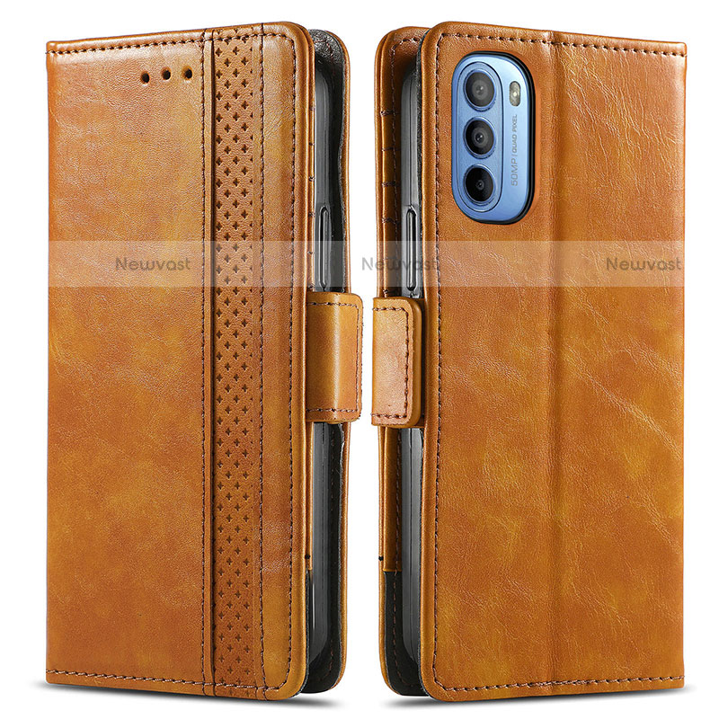 Leather Case Stands Flip Cover Holder S02D for Motorola Moto G31