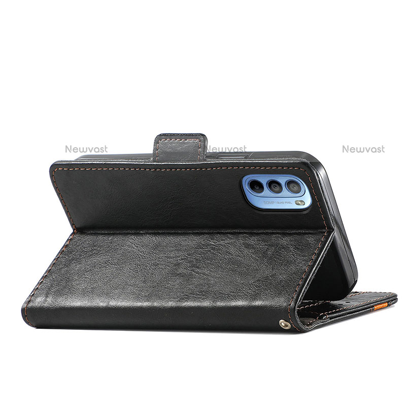 Leather Case Stands Flip Cover Holder S02D for Motorola Moto G31