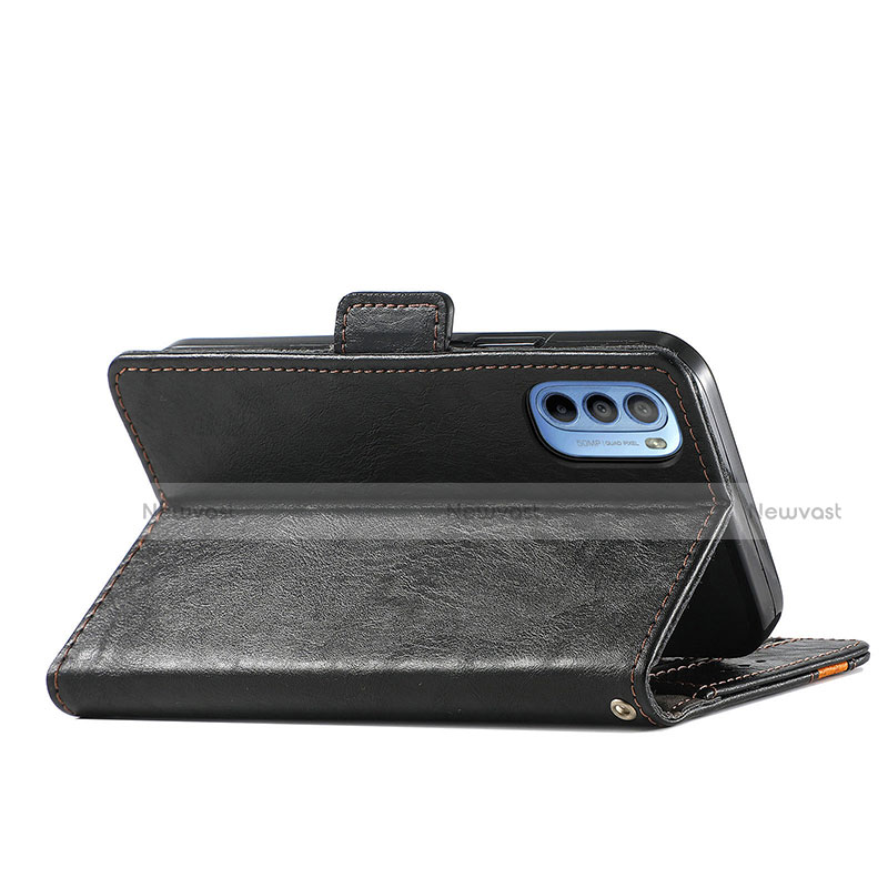 Leather Case Stands Flip Cover Holder S02D for Motorola Moto G41