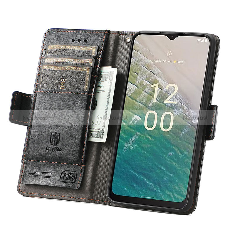 Leather Case Stands Flip Cover Holder S02D for Nokia C32