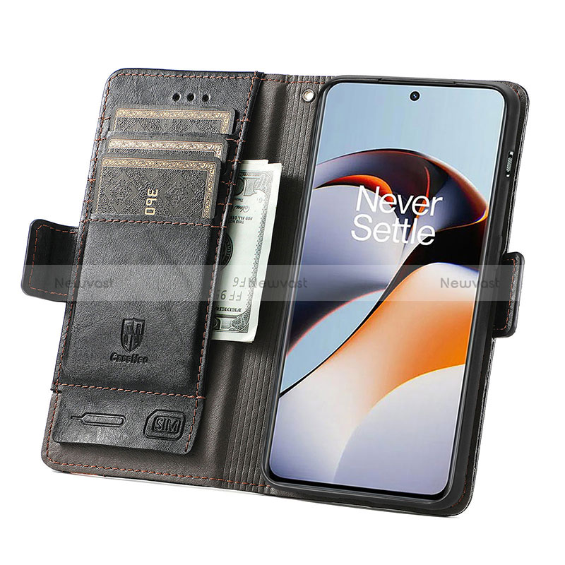 Leather Case Stands Flip Cover Holder S02D for OnePlus Ace 2 Pro 5G