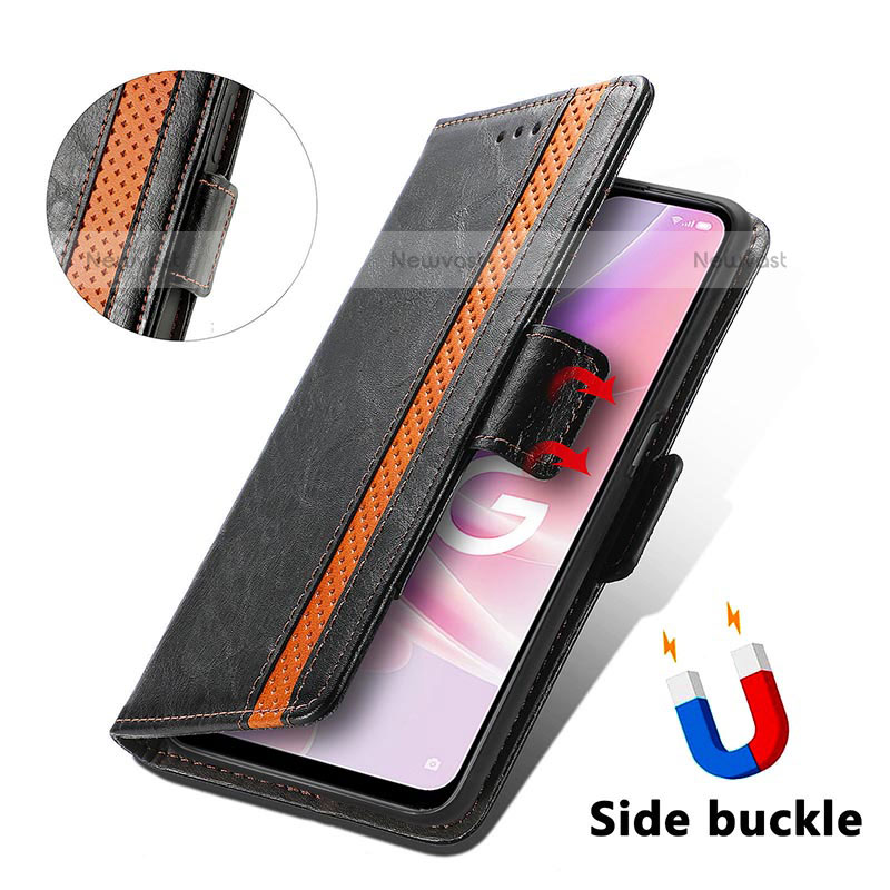 Leather Case Stands Flip Cover Holder S02D for OnePlus Nord N300 5G