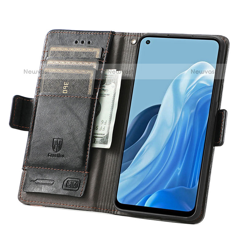 Leather Case Stands Flip Cover Holder S02D for Oppo F21s Pro 4G
