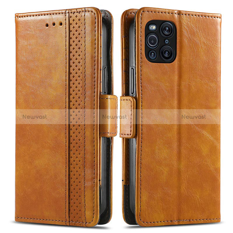 Leather Case Stands Flip Cover Holder S02D for Oppo Find X3 5G