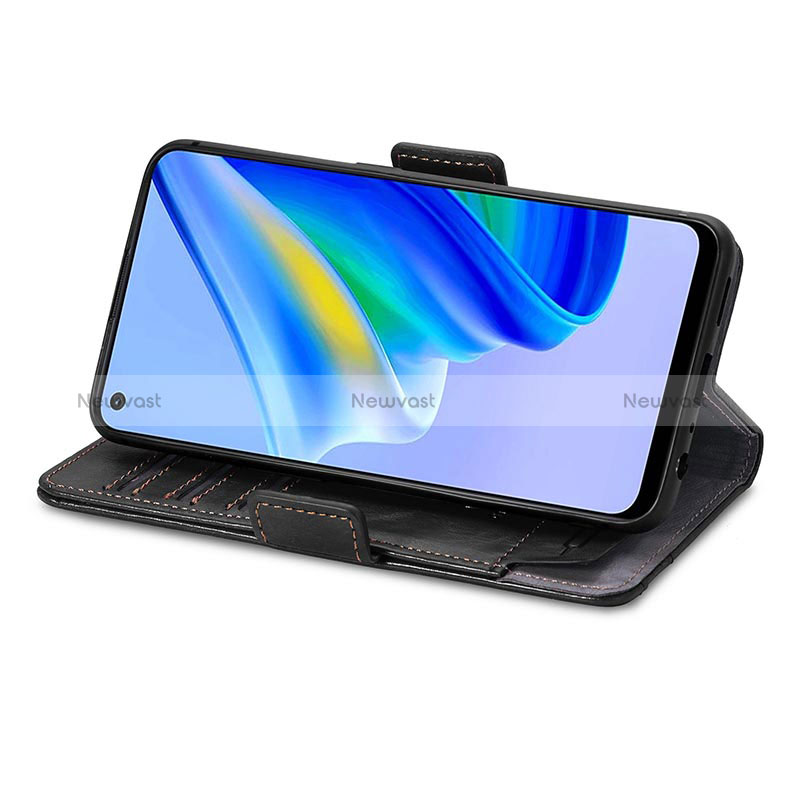 Leather Case Stands Flip Cover Holder S02D for Oppo Reno6 Lite