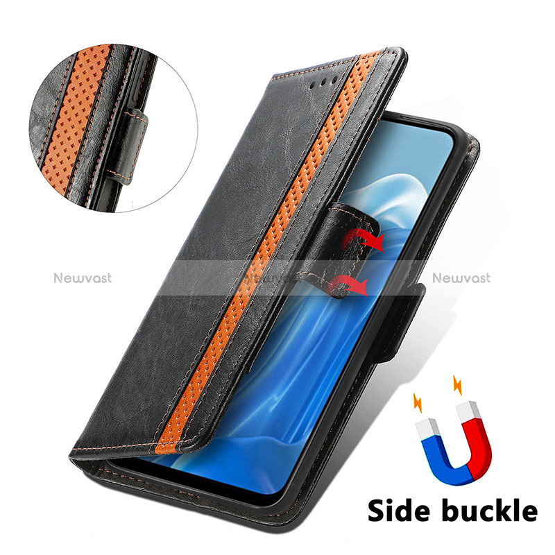 Leather Case Stands Flip Cover Holder S02D for Oppo Reno7 4G