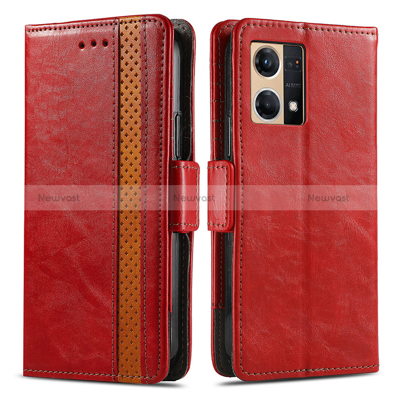 Leather Case Stands Flip Cover Holder S02D for Oppo Reno7 4G