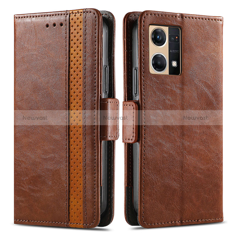 Leather Case Stands Flip Cover Holder S02D for Oppo Reno8 4G
