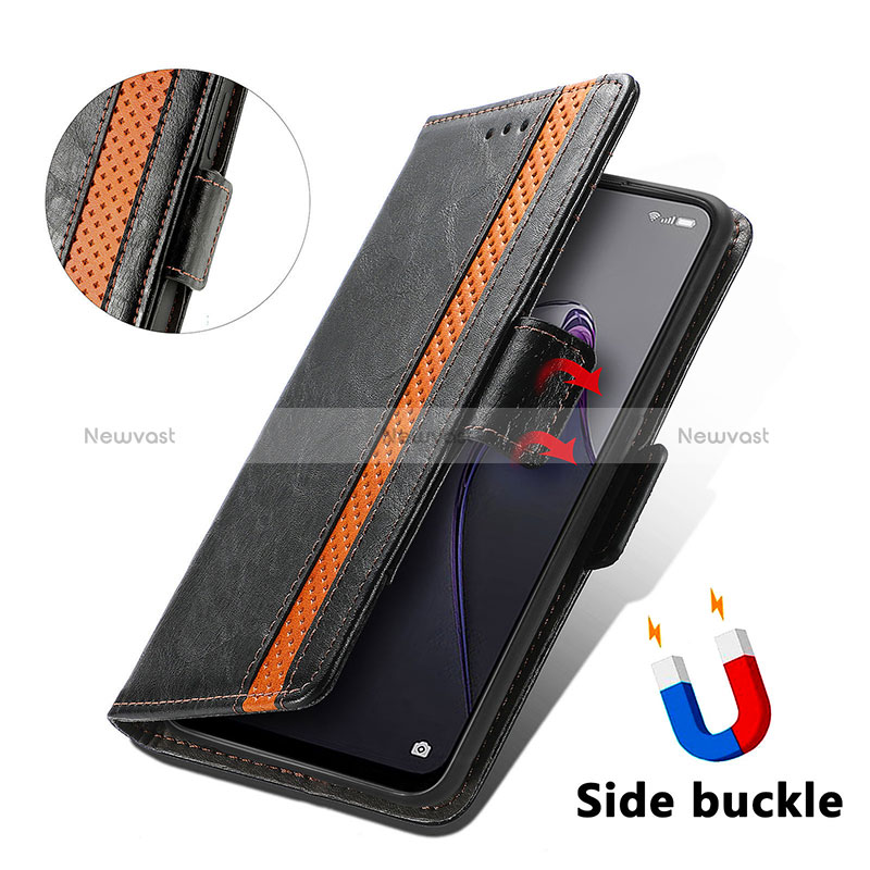 Leather Case Stands Flip Cover Holder S02D for Oppo Reno8 5G