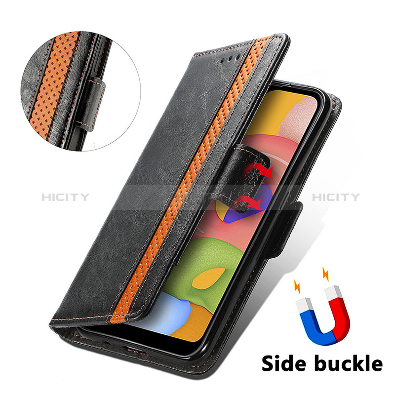 Leather Case Stands Flip Cover Holder S02D for Samsung Galaxy A01 SM-A015