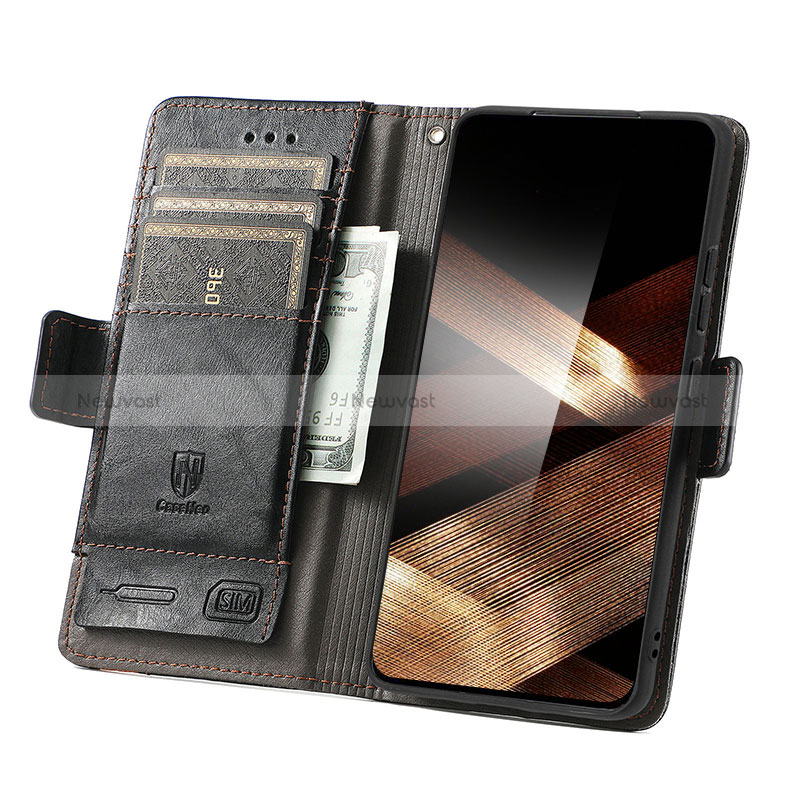 Leather Case Stands Flip Cover Holder S02D for Samsung Galaxy A15 4G