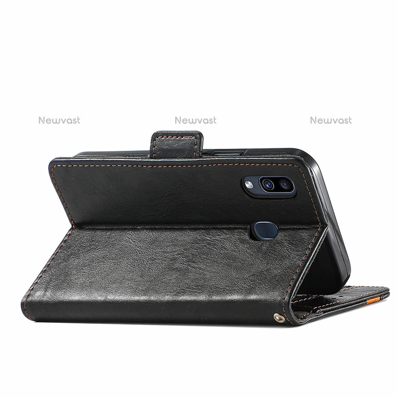 Leather Case Stands Flip Cover Holder S02D for Samsung Galaxy A20