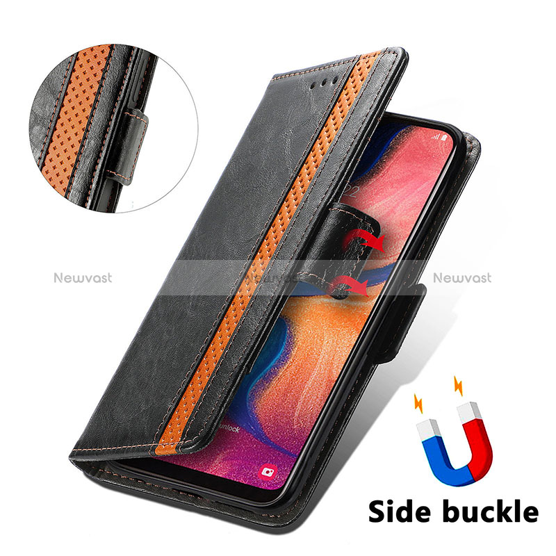 Leather Case Stands Flip Cover Holder S02D for Samsung Galaxy A20e