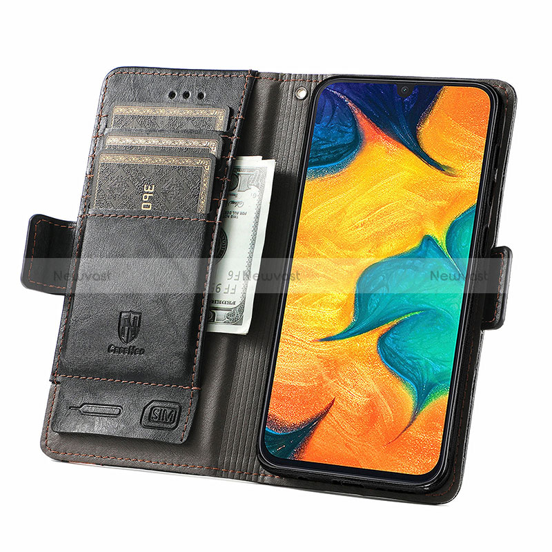 Leather Case Stands Flip Cover Holder S02D for Samsung Galaxy A30
