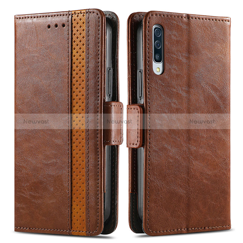 Leather Case Stands Flip Cover Holder S02D for Samsung Galaxy A50