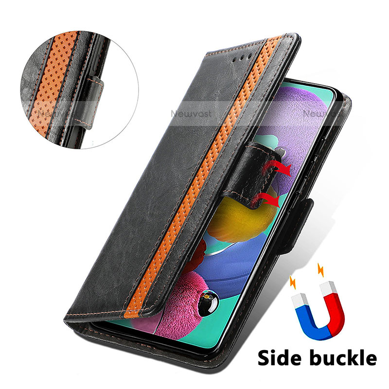 Leather Case Stands Flip Cover Holder S02D for Samsung Galaxy A51 4G