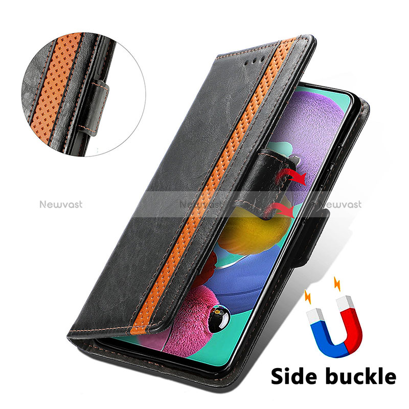 Leather Case Stands Flip Cover Holder S02D for Samsung Galaxy A51 5G