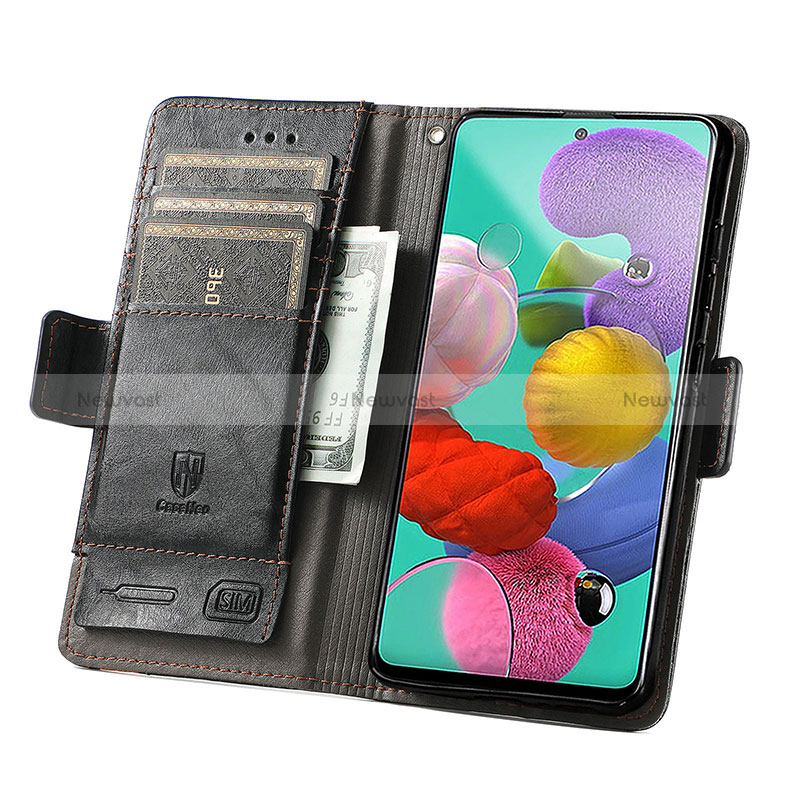 Leather Case Stands Flip Cover Holder S02D for Samsung Galaxy A71 5G