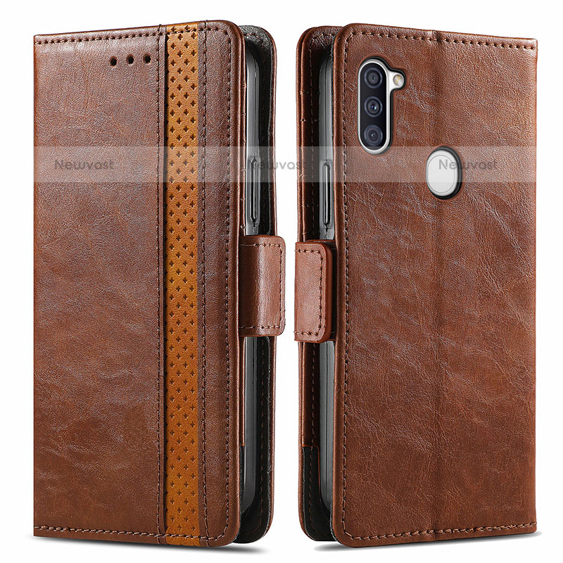 Leather Case Stands Flip Cover Holder S02D for Samsung Galaxy M11