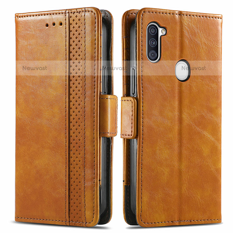 Leather Case Stands Flip Cover Holder S02D for Samsung Galaxy M11