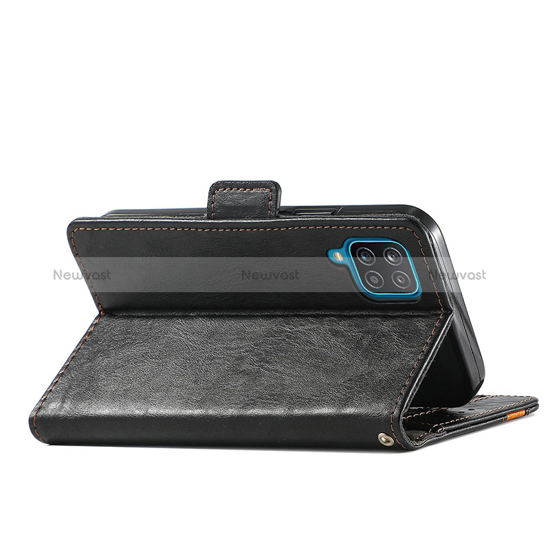 Leather Case Stands Flip Cover Holder S02D for Samsung Galaxy M12