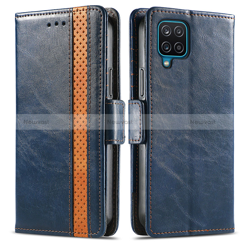 Leather Case Stands Flip Cover Holder S02D for Samsung Galaxy M12