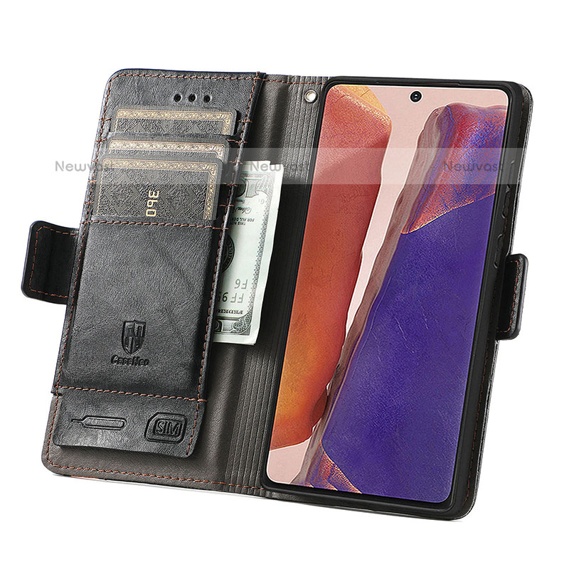 Leather Case Stands Flip Cover Holder S02D for Samsung Galaxy Note 20 5G