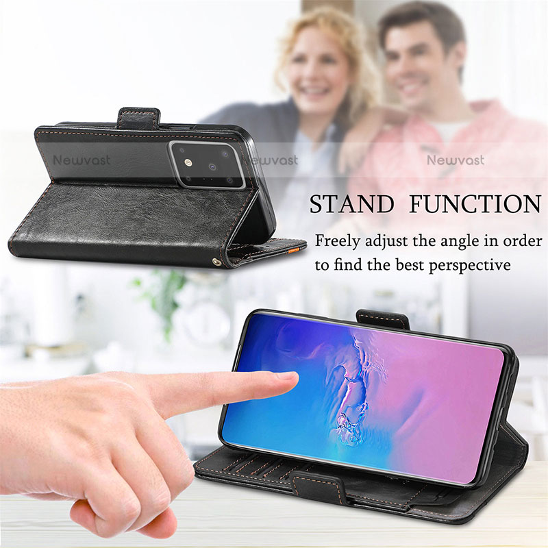Leather Case Stands Flip Cover Holder S02D for Samsung Galaxy S20 Ultra 5G