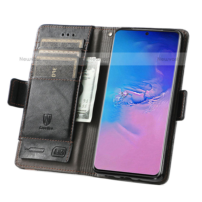 Leather Case Stands Flip Cover Holder S02D for Samsung Galaxy S20 Ultra